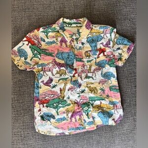 Mini Boden Linen Blend Button Up Shirt